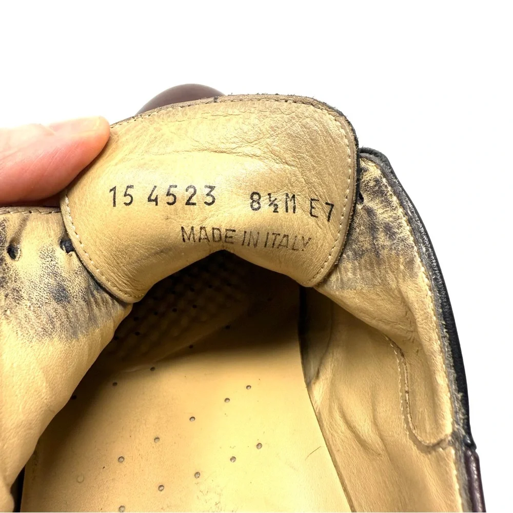 Johnston & Murphy Conrad Saddle‎ Dress Oxfords Shoes Brown Black 8.5 M Leather